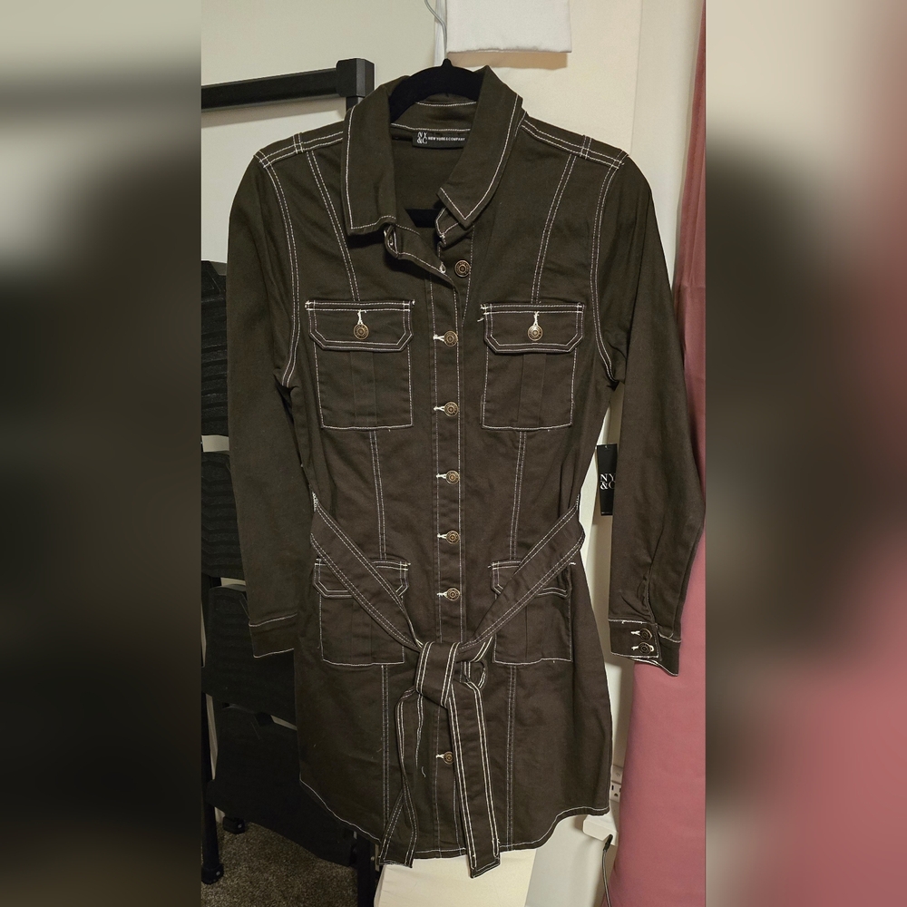 Women's Dark Green Belted Jacket